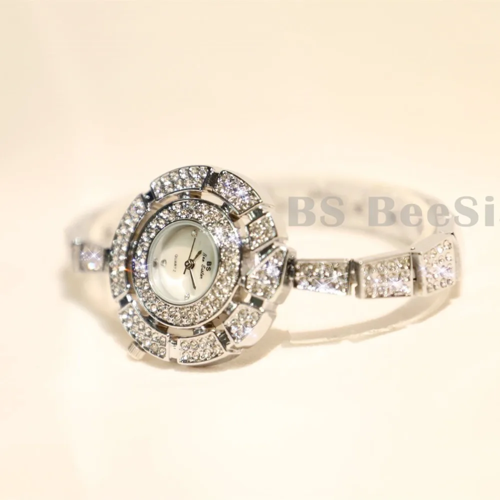 Модные наручные часы с кристаллами женские из нержавеющей стали 2017 BS часы|mujer|mujer