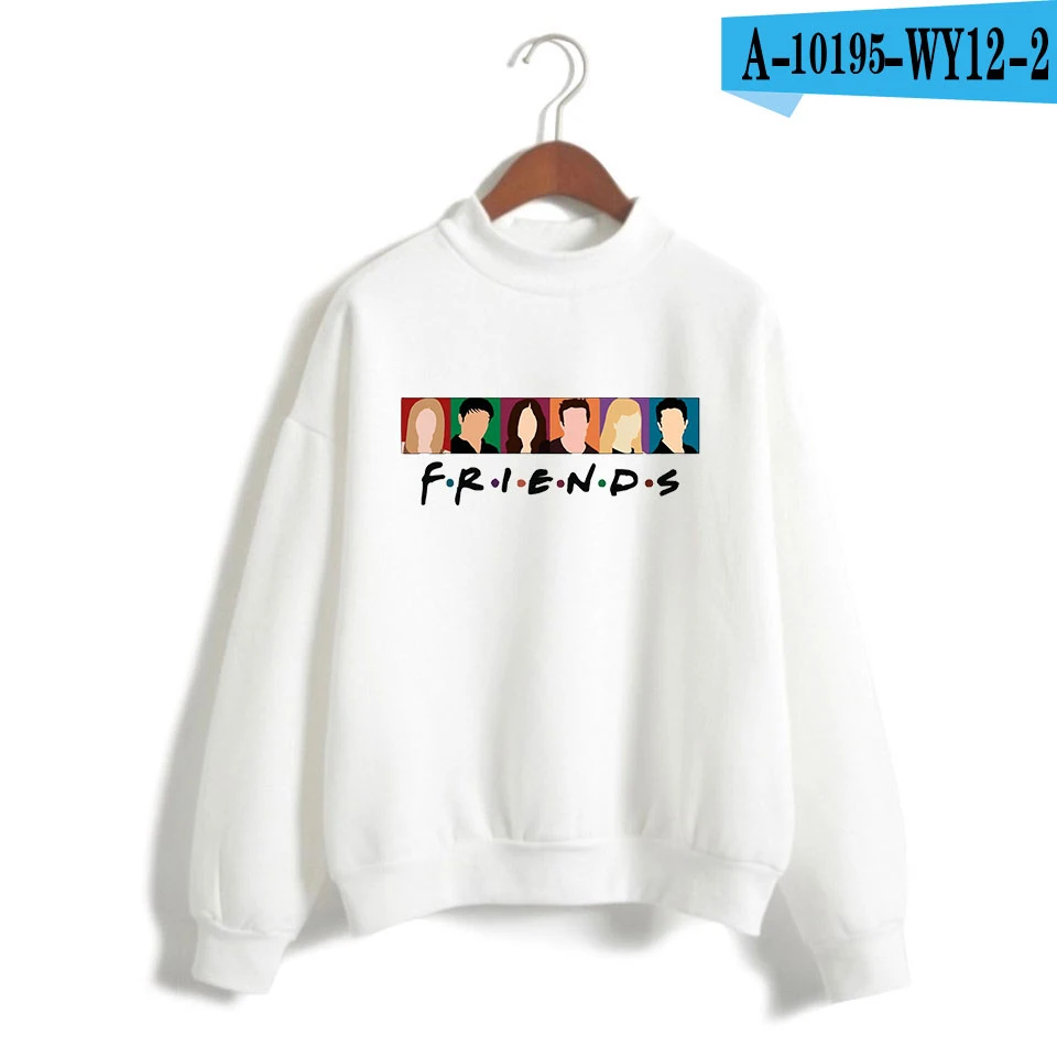 white LUCKYFRIDAYF друзья как вы делаете унисекс водолазки монолитный модный теплый Свитшот женская модная повседневная одежда - Цвет: white