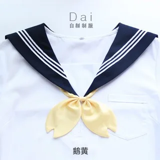 Light Yellow Будет выглядеть очень мило! Sakura вишня форма для женщин Лолита девушка Япония моряк форма галстук-бабочка японский JK школьная форма шеи галстук 7 цветов - Цвет: Light Yellow