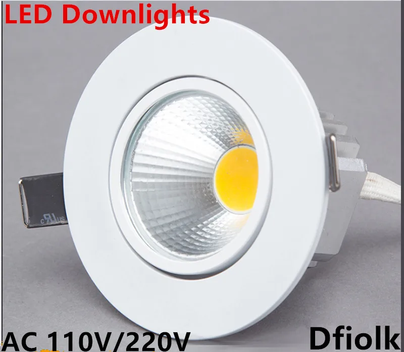 

Dimmable LED Downlight 6W 9W 12W Spot LED DownLights Dimmable cob LED Spot Recessed down lights for living room 110v 220v