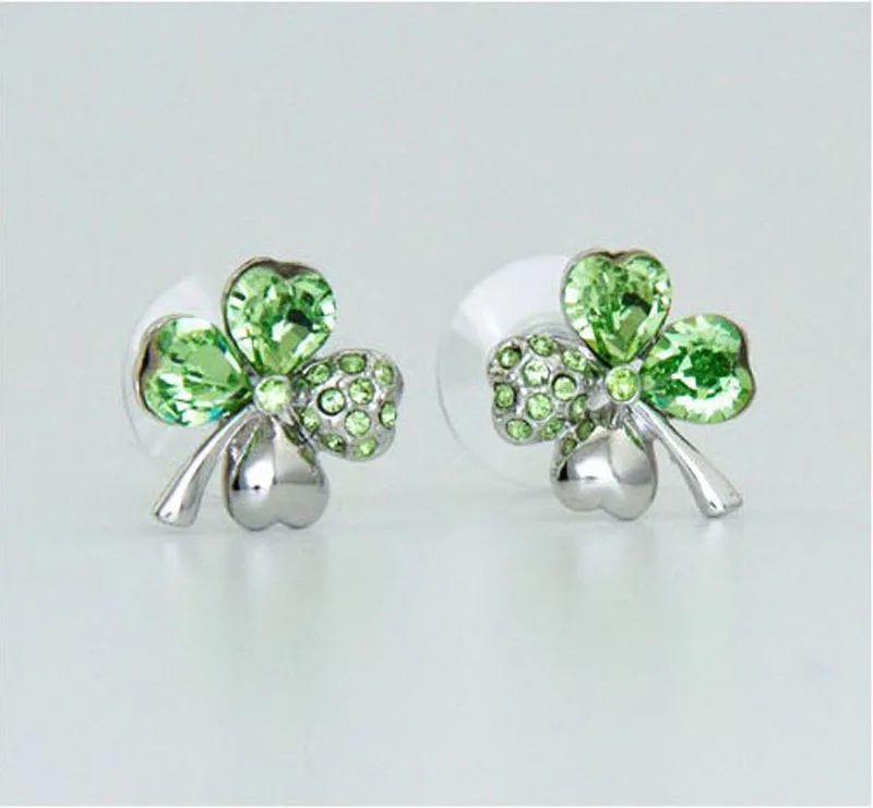 Кристальные сплавные украшения для ювелирных изделий оптовая продажа через интернет-магазин - серьги модели "Сладкие клеверы" 183.