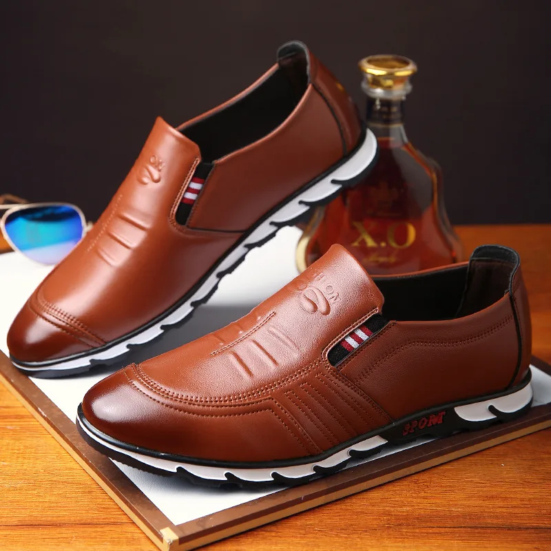 Модные мужские лоферы из дышащей кожи повседневная обувь высокого качества для - Фото №1