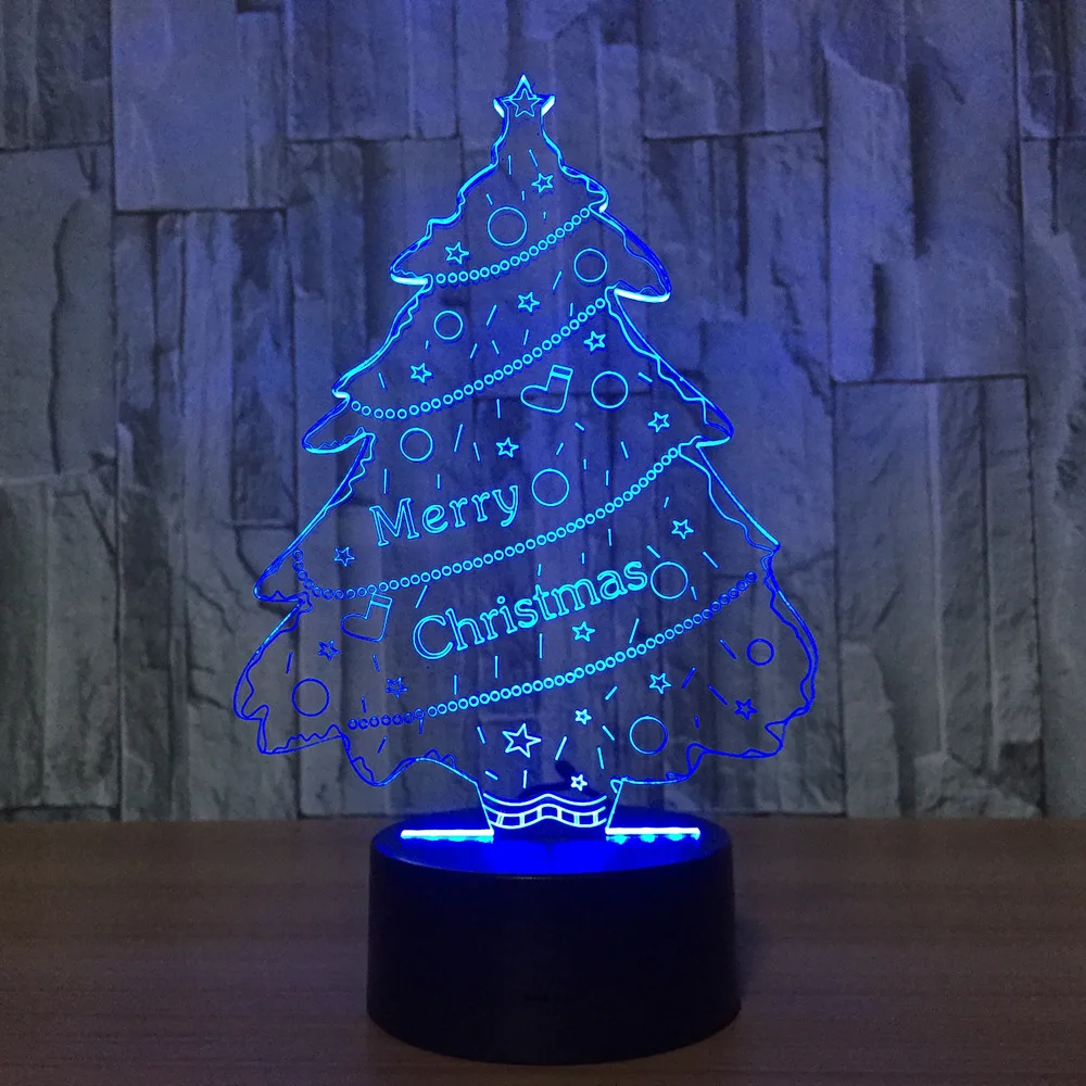 

Creative Christmas Tree 3D Night Light LED USB Baby Sleeping Lamp Home Bedroom Decor Children Xmas Gift