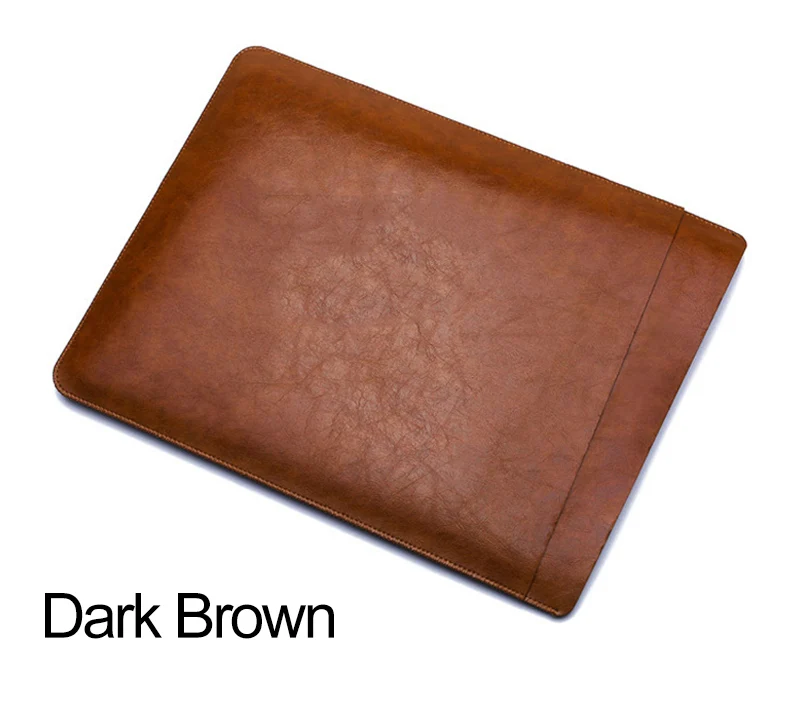 Dark Brown Сумка для ноутбука SYSTIMO из искусственной кожи для Apple Macbook Air Pro retina 11 12 13 15 дюймов для Macbook Air 13,3 чехол с сенсорной панелью - Цвет: Dark Brown
