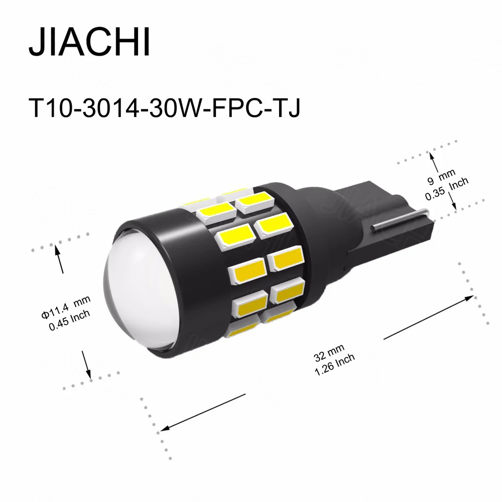 JIACHI 100 шт оптом T10 светодиодный автомобильный лампочка W5W 5W5 501 свет Автомобильный клиновидный парковочный свет автомобиль стиль белый неполярность 12-24 В