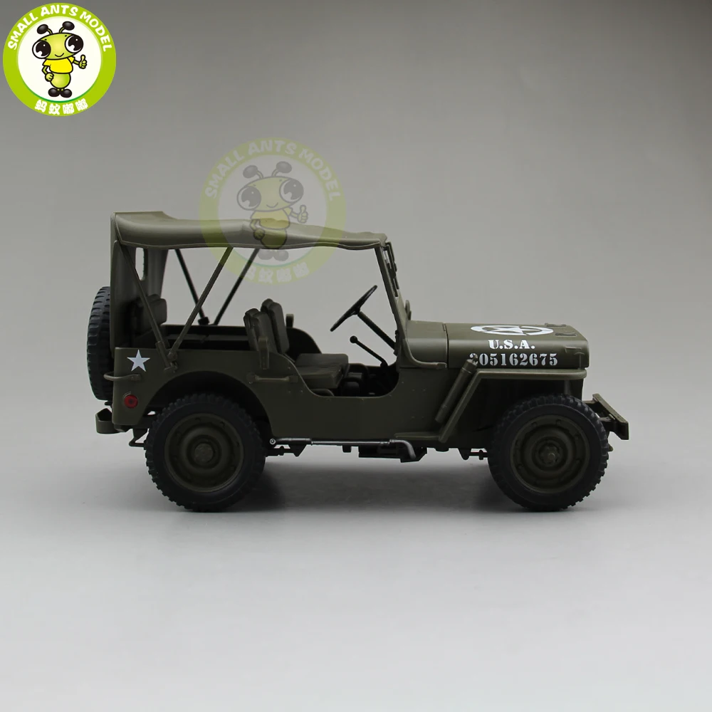 1/18 1941 JEEP WILLYS MB армии США литой автомобиль модель игрушки Welly армейский зеленый