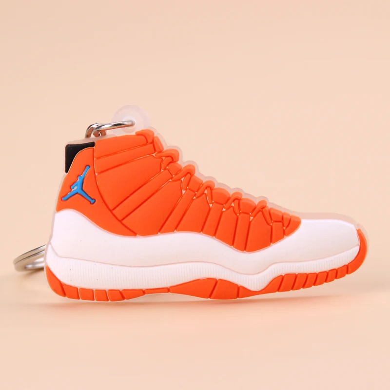 Брелок новые экзотические мини Jordan 11 ретро обуви ключевая цепь Для мужчин и Для женщин детские подарочные брелки на баскетбольных кроссовок ключ держатель porte Clef - Цвет: Picture Color17