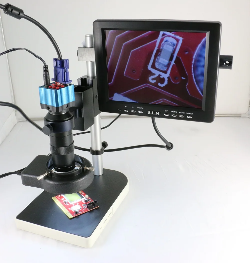 Industrial Microscope Camera VGA outputs 2MP IR Remote Control+130X Zoom C-mount Lens+56 LED light+stand for Lab Observing | Инструменты
