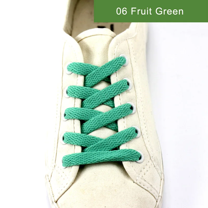 06 Fruit Green Новинка, 1 пара шнурков, плоские цветные светодиодные шнурки для обуви, модная парусиновая обувь, цветные шнурки для мальчиков и девочек, длина шнурка: 60-200 см - Цвет: 06 Fruit Green