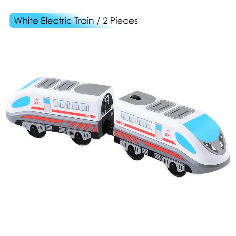 2pcs electric train Магнитный Электрический поезд литой слот игрушка электрическая железная дорога деревянная игрушка Brio треки вагоны поезд детский подарок Электрический поезд игрушки - Цвет: 2pcs electric train