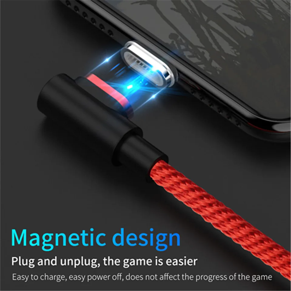 90 градусов usb type C/Micro USB/для IOS 3в1 Магнитный кабель USB-C/type-C быстрое зарядное устройство магнитный кабель для iPhone кабель для мобильного телефона