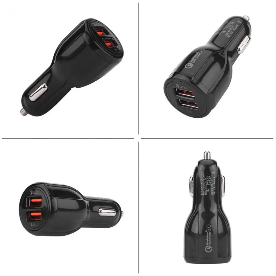 Быстрое зарядное устройство 3 0/QC3.0 с двумя USB портами быстрое автомобильное