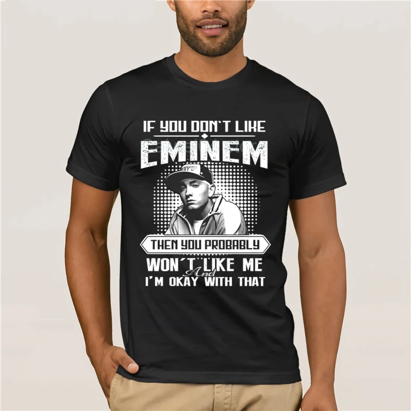Модная футболка из 100% хлопка если вам не нравится Eminem понравятся мужские рубашки
