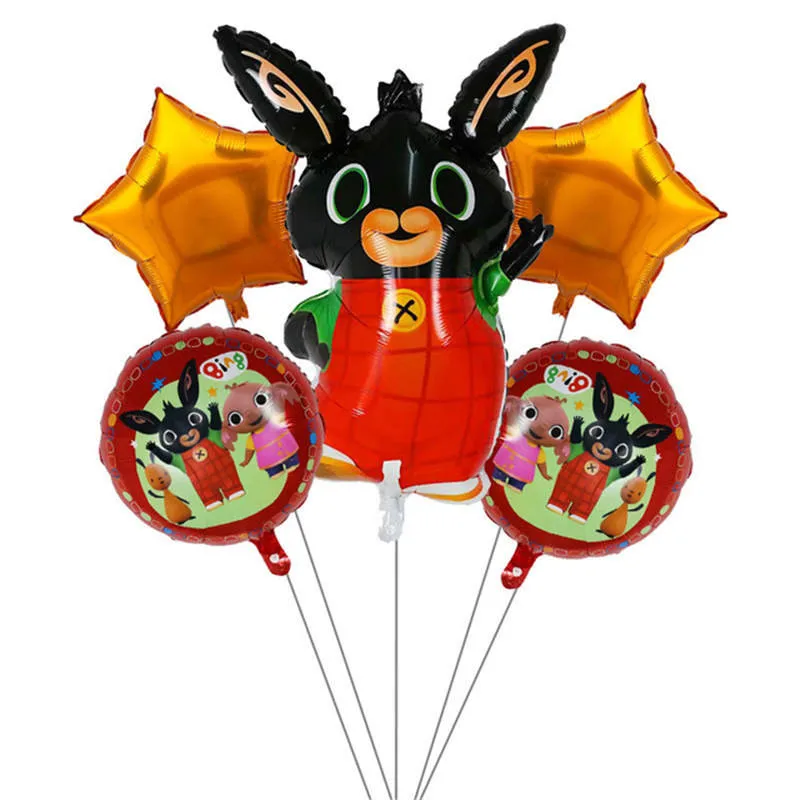ornage 6 шт. Bing Bunny воздушные шары из фольги Мультяшные животные кролик шар 30 дюймов номер ребенок 1 9 день рождения Декор поставки игрушки - Цвет: ornage