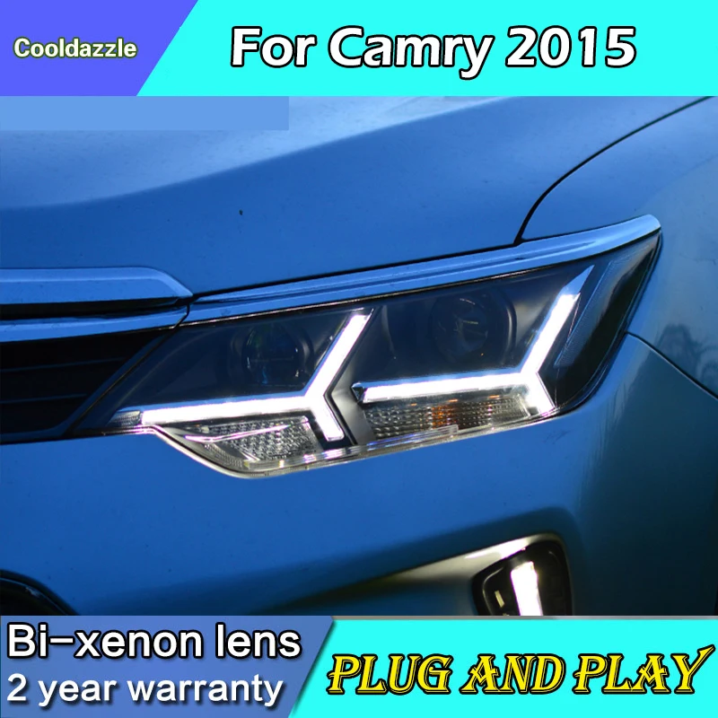 Для Toyota Camry головной свет лампы светильник s сборки LED DRL HID ксеноновый 2014 2015 год