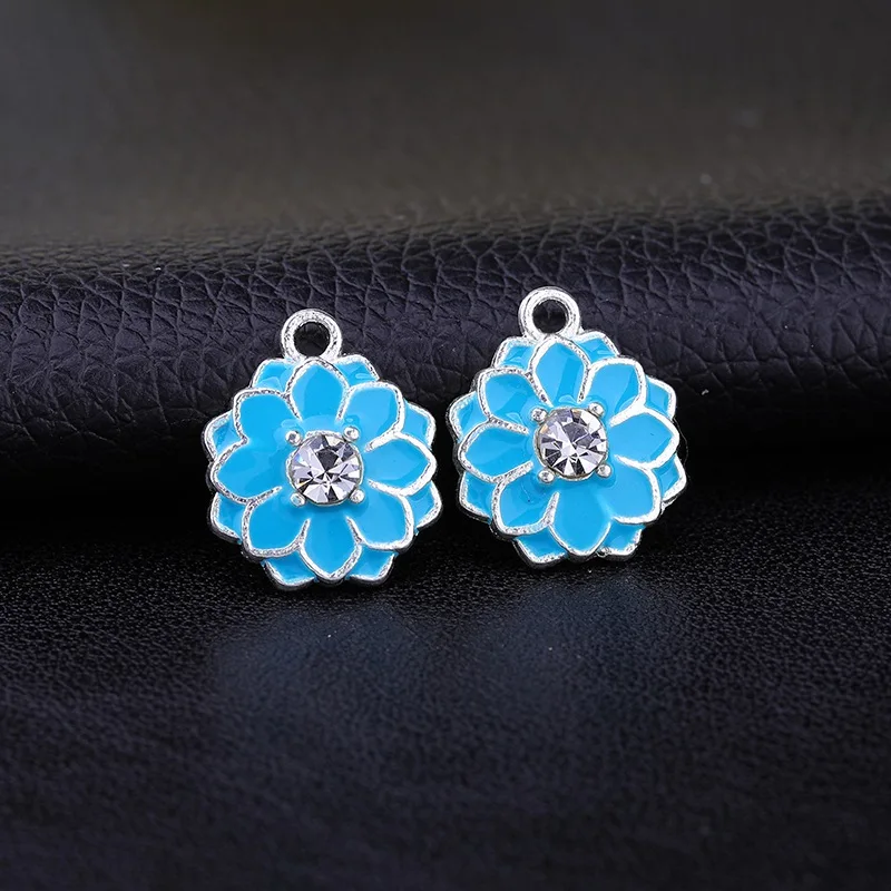 10 Pieces As Photo Juya, ручная работа, масляные капли, эмаль, смола, цветной цветок, амулеты, подвеска, аксессуары для женщин, детей, браслет, серьги, сделай сам, изготовление - Окраска металла: 10 Pieces As Photo