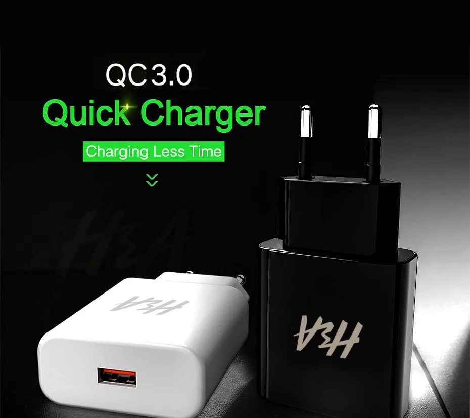 H& A Quick Charge 3,0 USB зарядное устройство для samsung S10 Plus S9 S8 QC3.0 мульти зарядное устройство для iPhone X XSMax 7 8 6 Plus EU зарядное устройство