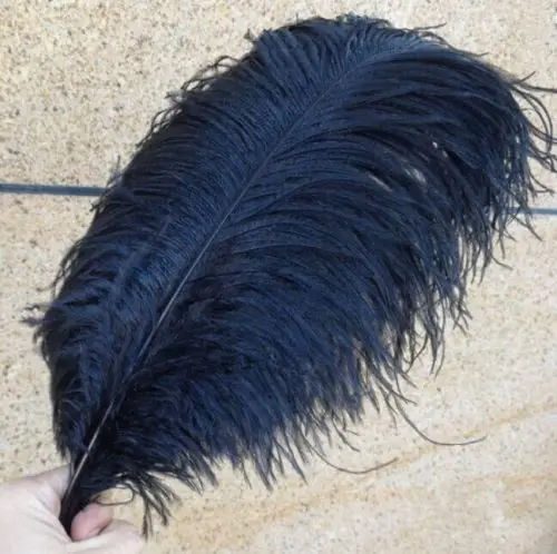 

50 шт., черные страусиные перья, высокое качество, 45-50 см, 18-20 дюймов, оперение страуса, свадебное представление, художественное украшение