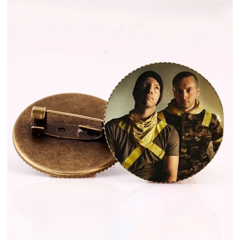 bronze8 Рок-Группа Twenty One Pilots брошь Badage 25 круглый стеклянный кабошон Античная Бронзовый, серебристый цвет булавки броши для фанатов аксессуары - Окраска металла: bronze8