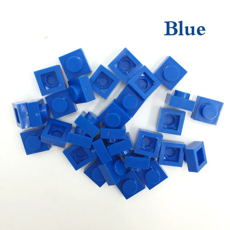 Blue Умная пластина 1x1, строительный блок, часть, сделай сам, логотип, qr-код, игрушка для детей, 48 различных цветов, совместима с основным брендом, 3024, 588 шт./лот - Цвет: Blue