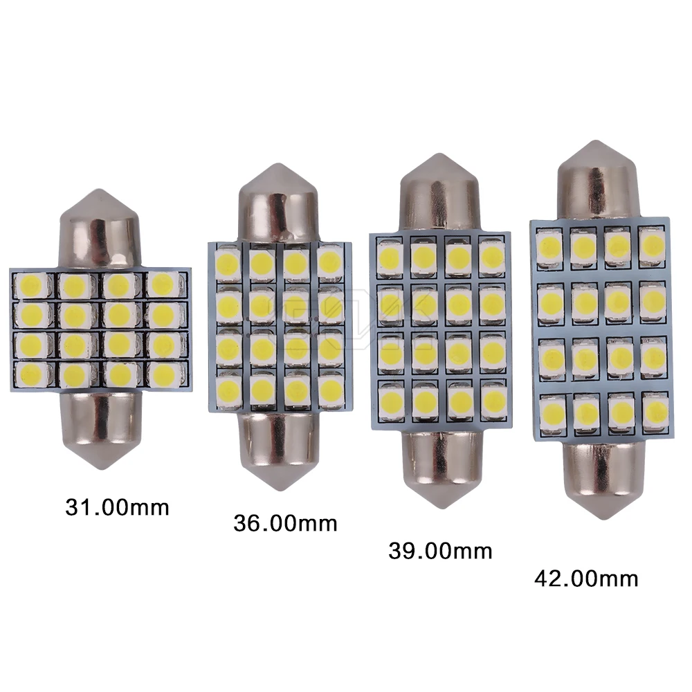 Светодиодная лампа для освещения салона автомобиля c5w 36 мм 39 42 31 festoon 16smd 3528/1210