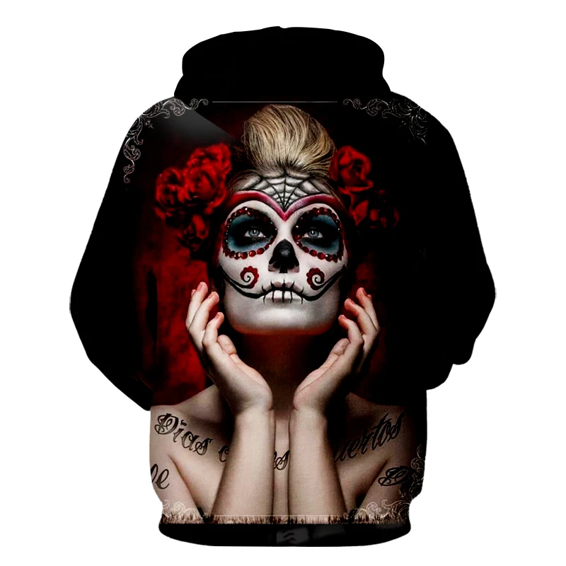 

UJWI Pullover Man New Hooded 3D Printing Mask Lady Hip Hop Large Size 5XL 6XL Costuming For Autumn Homme Sweatshirts
