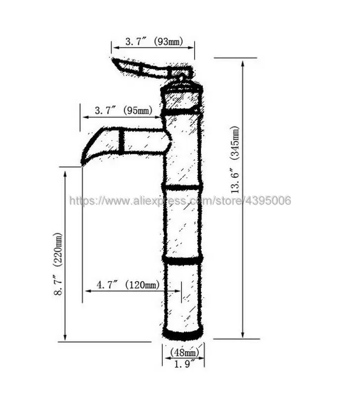 

Bathroom Bamboo Faucet Antique Brass Basin Faucet. Bathroom Mixer Tap Deck Mounted basin sink Mixer Tap Bnf107
