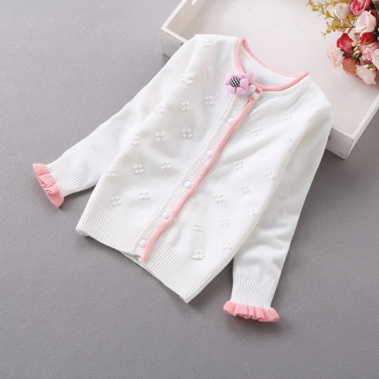 

Rlyaeiz 2018 Baby Girls Sweater Casual Girls Cardigan Spring Autumn Thin Long-Sleeve Hollow Cotton Knitting Children Sweater