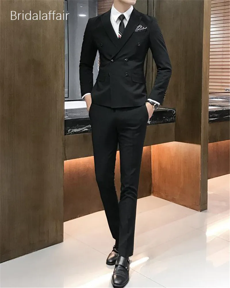 Wonderful Mens Suit 2018 Grey Jacket with Pants Set Formal Business Men Groom Two Pieces Slim Fit Suits Prom Wedding Tuxedos | Мужская