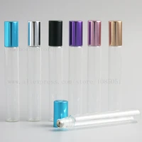 10ml 300pcs clear glass roller bottles roll on bottle container with ball for essential oil aromatherapy perfumes lip