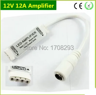 

DHL 100PCS Wholesale DC 12V 3*4A 12A Mini LED RGB 4pin Amplifier For Led Strip Light