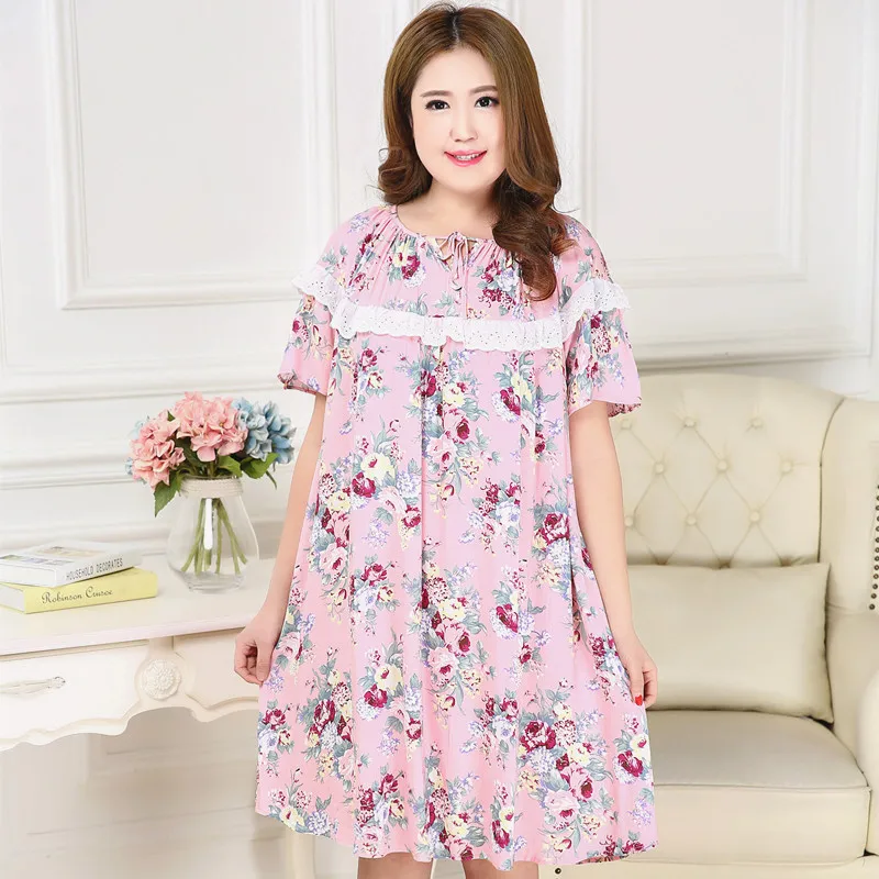 Платье для сна женское хлопковое Тканое взрослых большого размера 4XL 5XL B