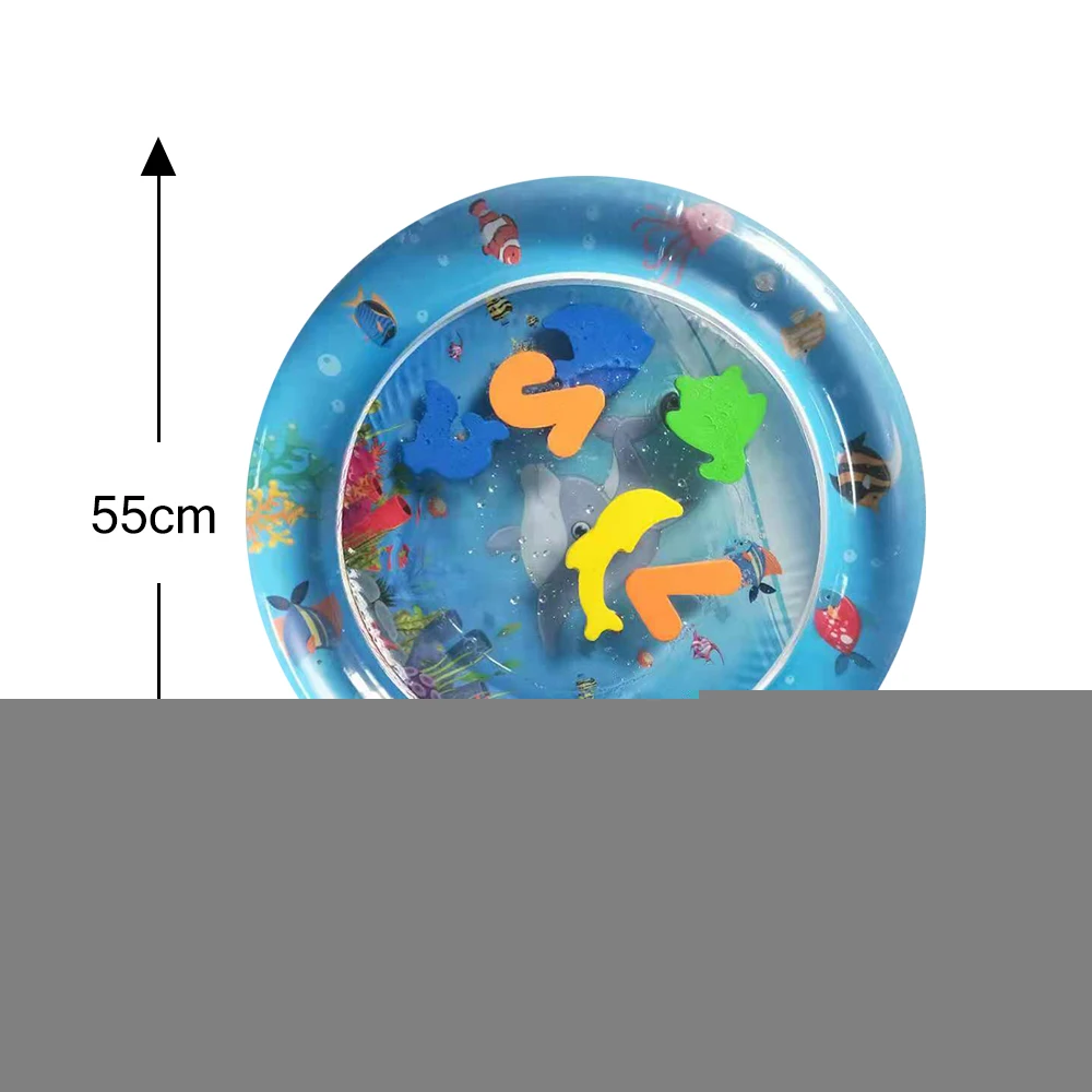 round Детские надувные аквариумные водные игровые коврики животик время игрушки водяная подушка Новорожденные малыши вода заполняющая прокладка ползающая водяное сиденье - Цвет: round