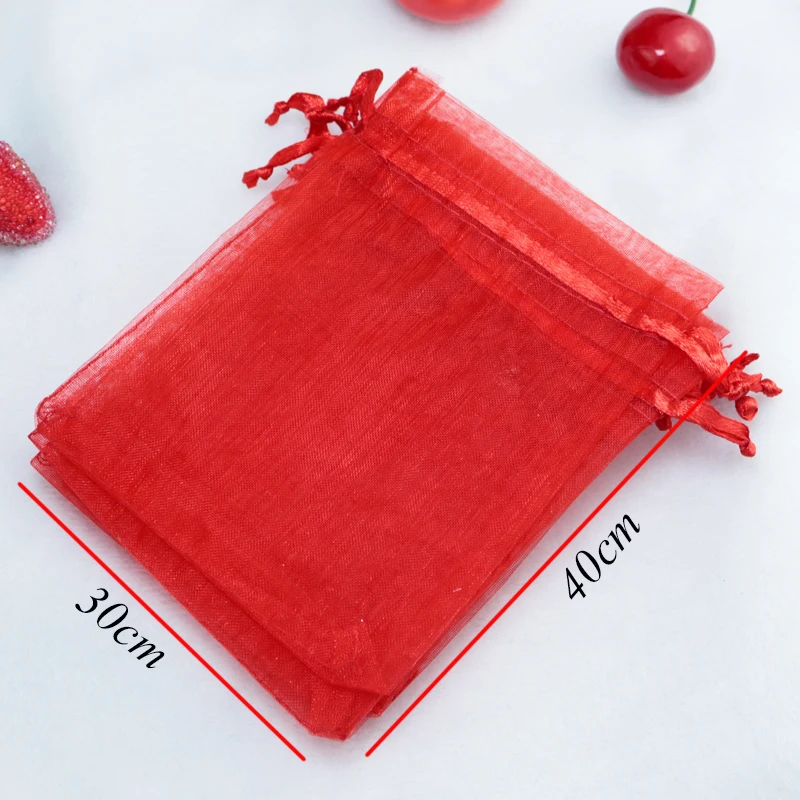 

100pcs 30x40cm (11.8"x15.7") Big Size Red Organza Bags Wedding Favors Cloth Boutique Gifts Packaging Bags Drawstring Gift Bag