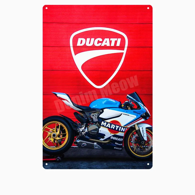 Ducati Corse табличка винтажная металлическая жестяная вывеска для паба бара гаража декоративная пластина для мотоцикла железная живопись мотор настенные художественные наклейки N280