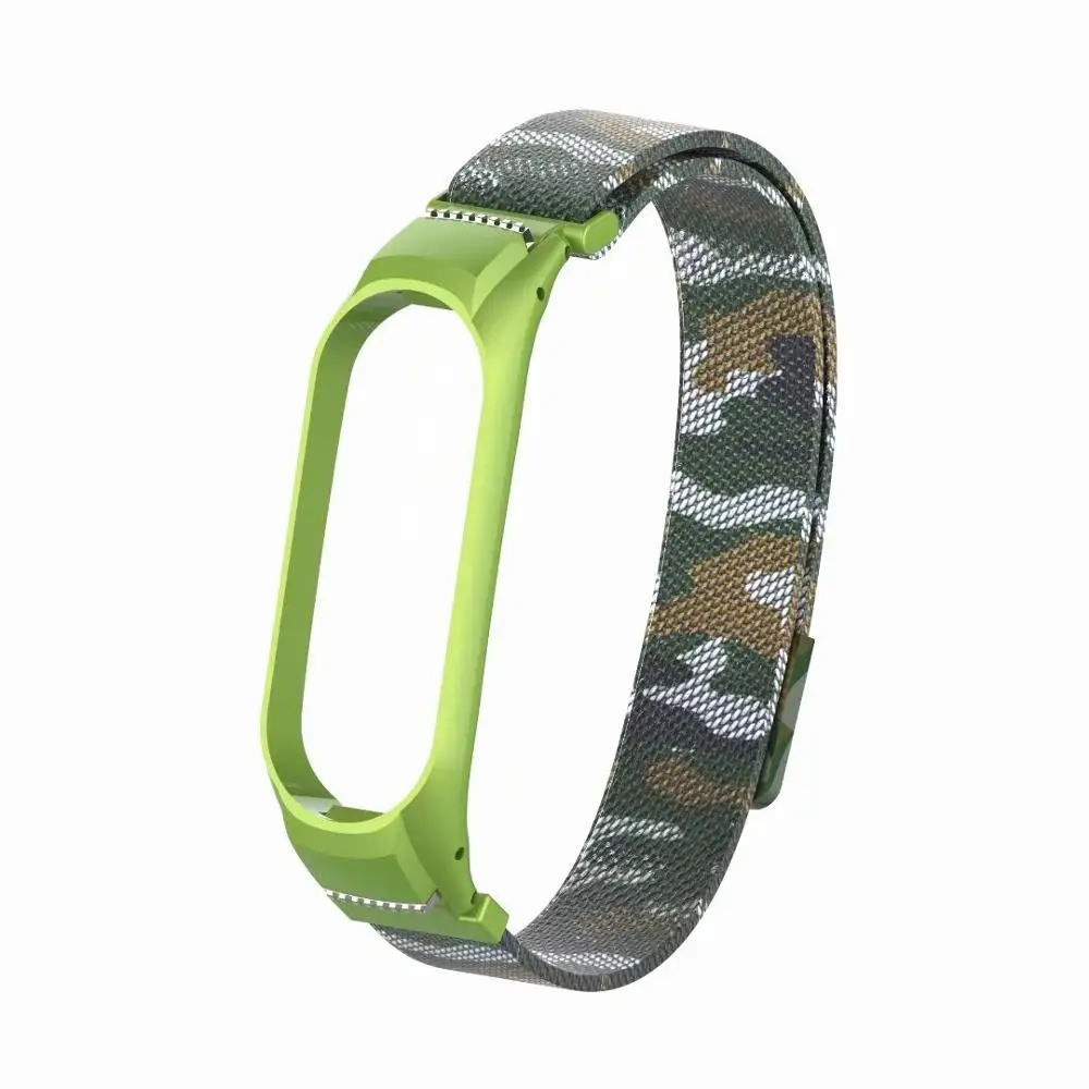Camouflage armygreen Mi lanese магнитные петли ремешок для Xiaomi mi Band 4 браслет из нержавеющей стали аксессуары для mi band 4 ремешок банда4 металлический браслет - Цвет: Camouflage armygreen