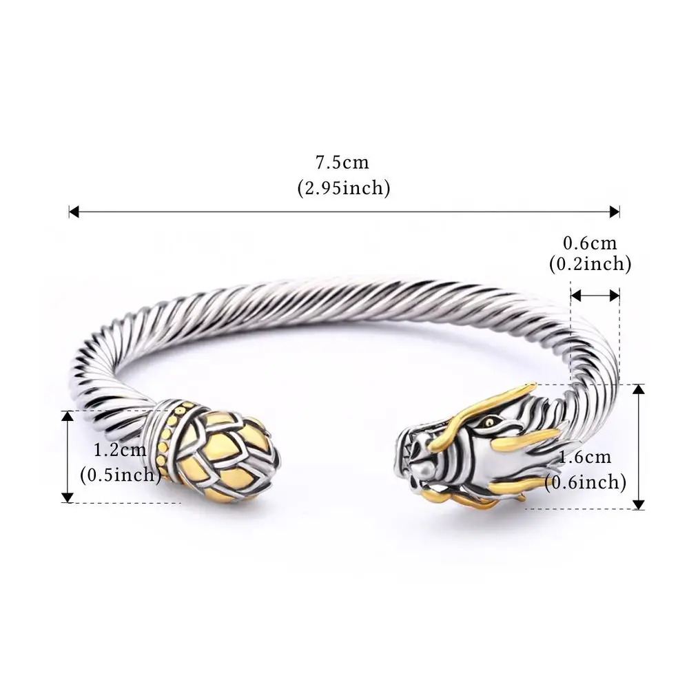 Uny браслет витой кабель Провода дракон ювелирные Бесплатная доставка