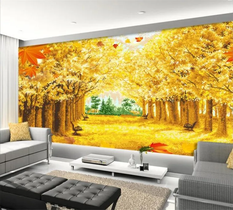 

Autumn forest maple leaf 3D mural nature photo wallpaper living room restaurant romantic interior decoration home wallpaper