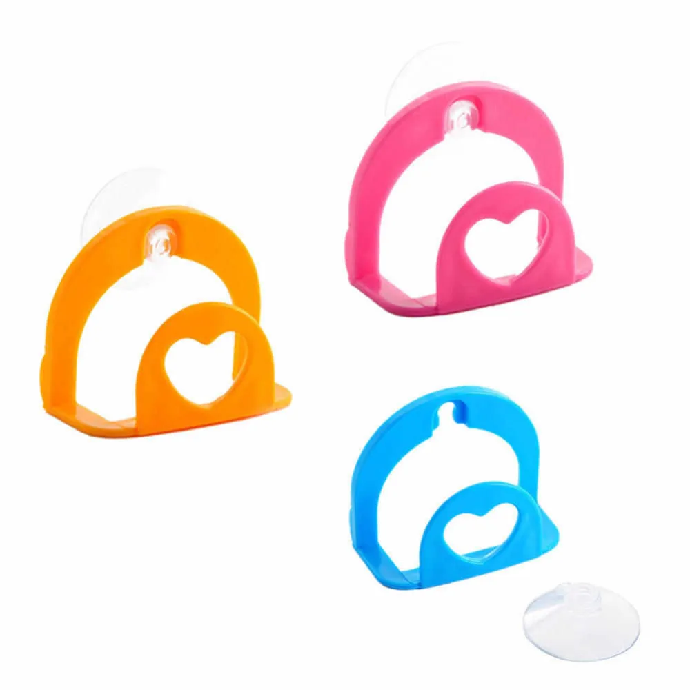 

Blue/orange Holder Sponge Holder Suction Cup Heart Shaped Useful Home kitchen Tool