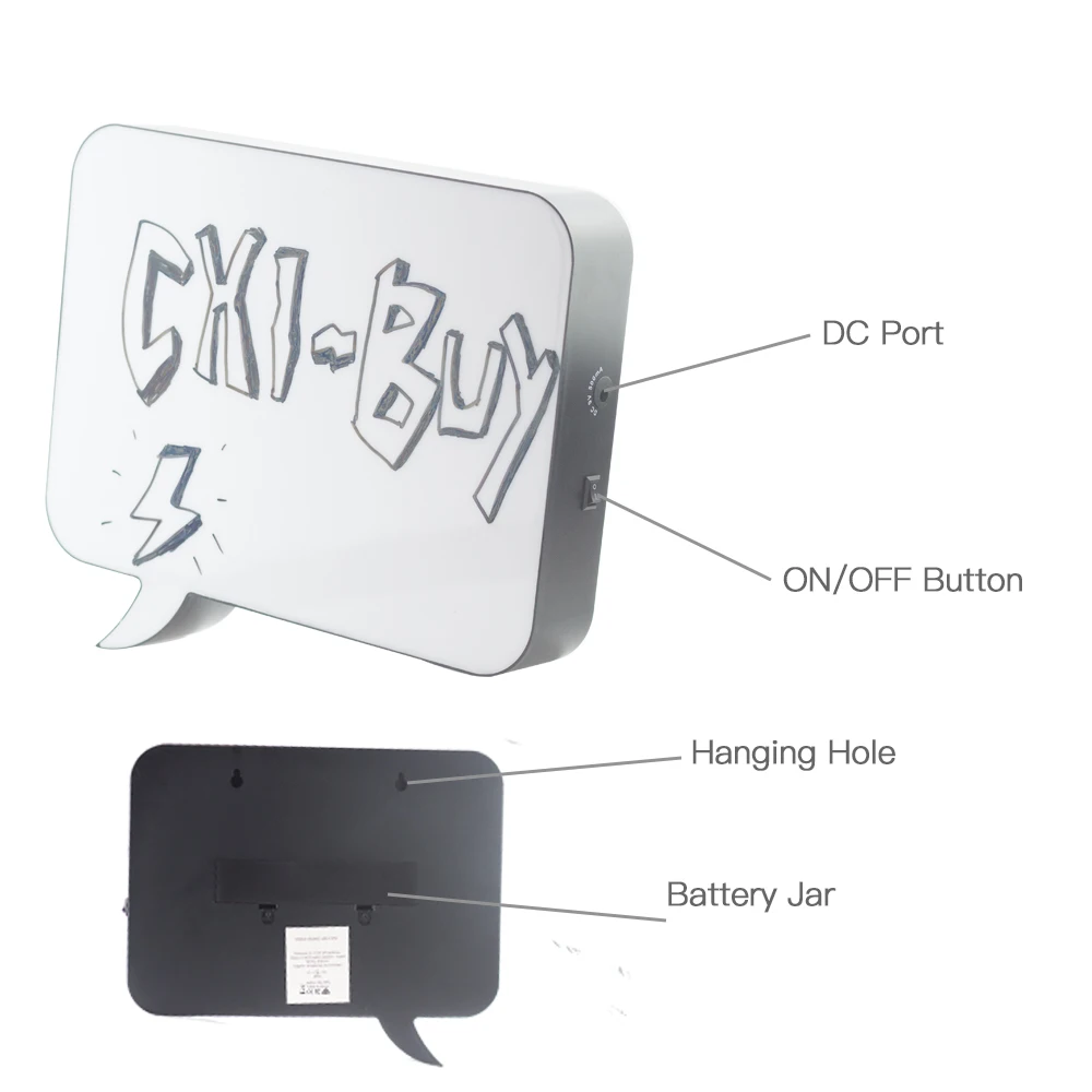Chi buy креативная звуковая Bubble Note рукописная светлая коробка DIY доска для рисования
