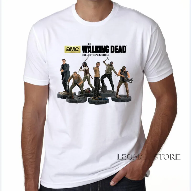 LEOMAN 2018 New Fashion Design Tee Shirt Men's Short Sleeve Printing Machine O-Neck The Walking Dead short sleeve T Shirts | Мужская