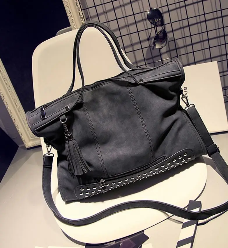 Европейская Женская Сумка мото Байкерская сумка крутая на плечо с заклепками