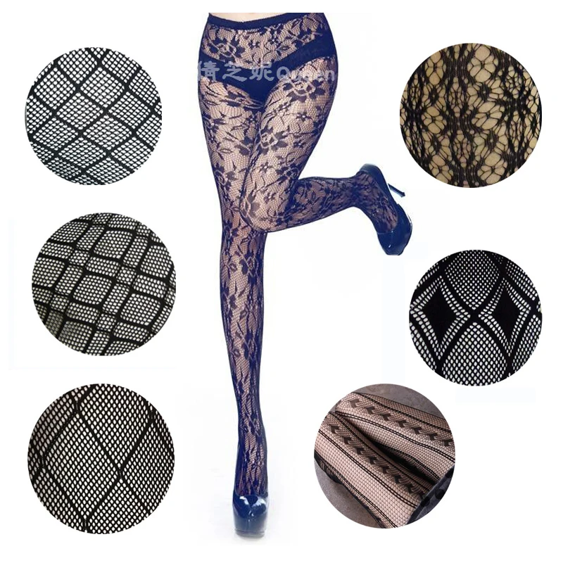 LIMSISNIW роза/плед Татуировка Выдалбливают женские ажурные колготки сексуальные