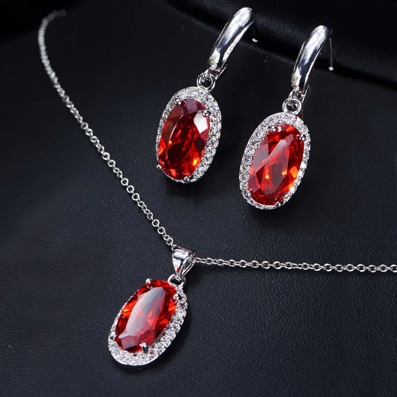 Женский комплект из колье и серёг с фианитом|Ювелирные наборы| |