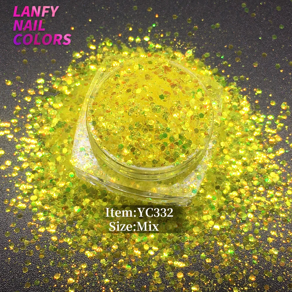 YC337A Mix American Fantasy Iridescent Pink With Purple-Light Color Nail Glitter Home DIY Decoration Craft | Красота и здоровье