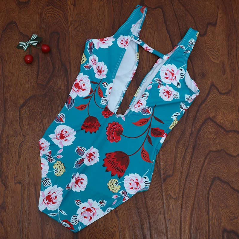 2018 сексуальный женский цельный купальник Летний глубокий v-образный вырез с