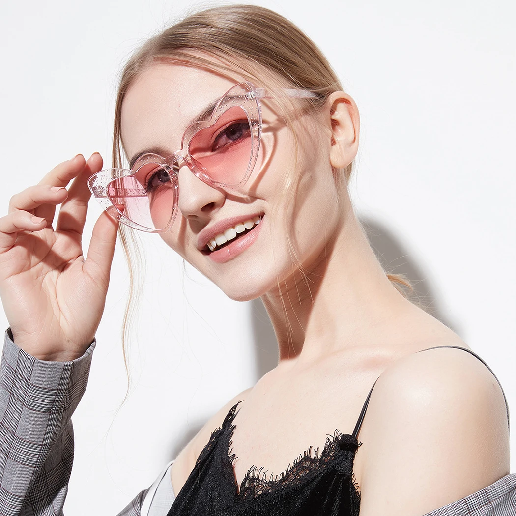 Сердце любовь Форма солнцезащитные очки Для женщин Винтаж кошачий глаз 2018 модный