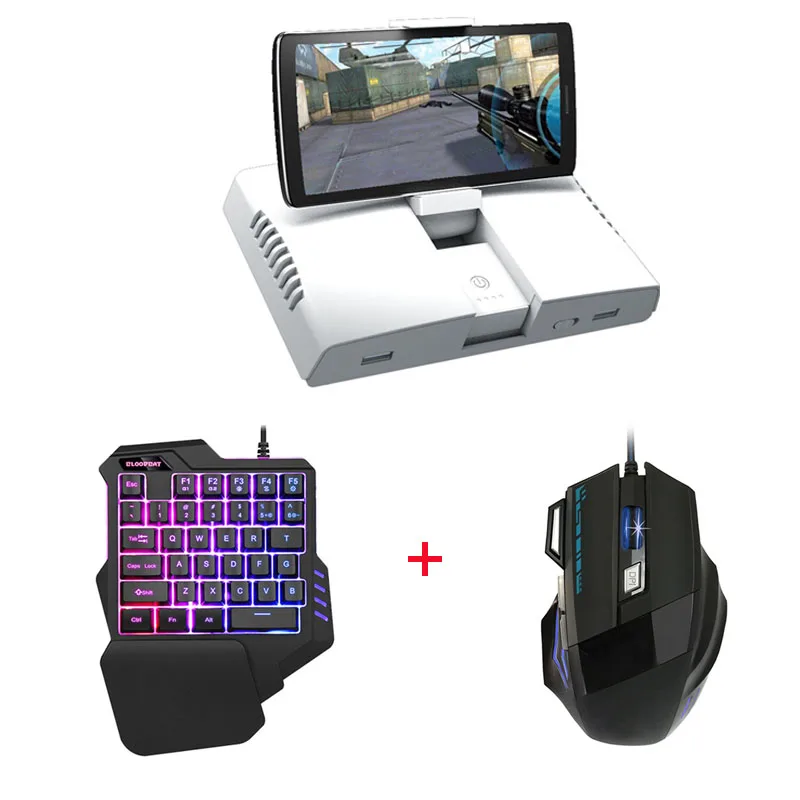 3piece set PUBG адаптер конвертер игровая клавиатура мышь конвертер мобильный Геймпад контроллер Bluetooth 4,1 Plug and Play для Android ios - Цвет: 3piece set