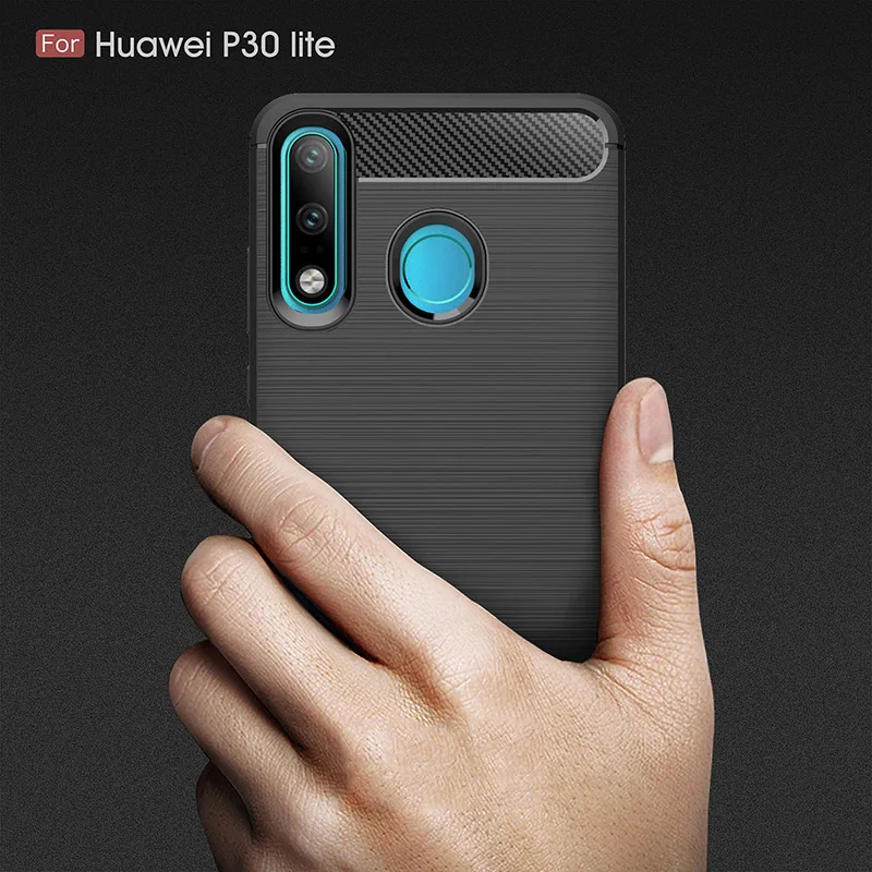 Для huawei P30 чехол Lite мягкий из углеродного волокна и противоударный плотный для Pro