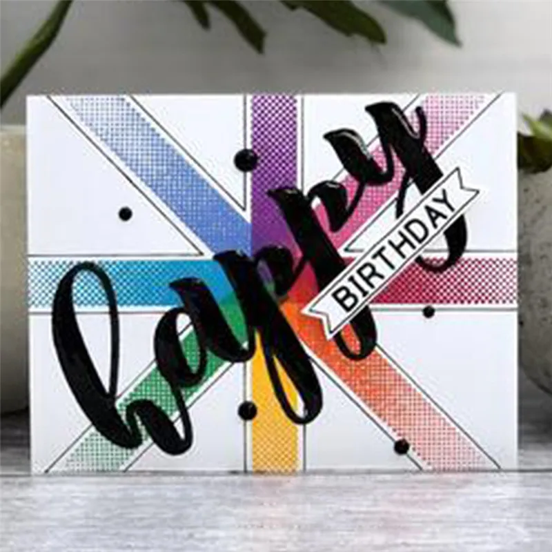 GJCrafts счастливое письмо слово штамповка штамповки 2019 для изготовления карт